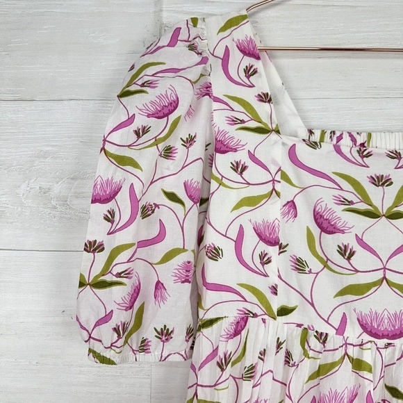 Monsoon and Beyond Estella Midi Dress Size Medium Mangrove Pink Floral Handmade - Picture 5 of 16